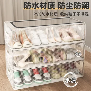 Складные Коробки для обуви, Шкаф для хранения Прозрачных Органайзеров для кроссовок, Пылезащитная Штабелируемая Комбинированная Полка для обуви 8