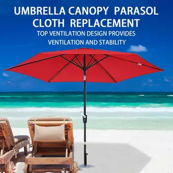 Сменный навес для зонтика для патио, чехол из полиэстера для зонтика для патио, моющийся Водонепроницаемый чехол UV30 для бассейна и сада 13
