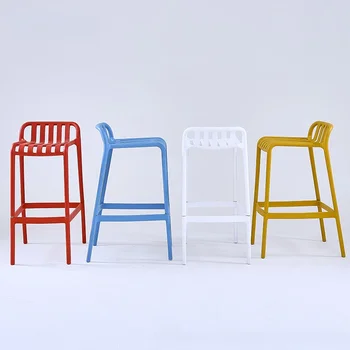 Современная минималистичная барная стойка, стул на высоких ножках, барное домашнее кресло со спинкой, стойка регистрации, Уличный гостиничный дизайн, барный стул, мебель для бара 1