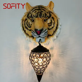 Современный настенный светильник SOFITY LED Creative American Tiger Бра для дома, гостиной, спальни, прикроватной тумбочки, декора веранды 4