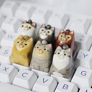 Специальные колпачки Cat Keycaps для механической игровой клавиатуры с поперечным валом, персонализированные колпачки для клавиш Cute Cat ESC со стрелками 17