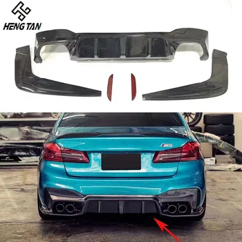 Спойлер-Диффузор Заднего Бампера Из Углеродного Волокна С Фартуками Для BMW 5 Серии G30 G31 MT Sport Car M5 F90 2017-2020 3D Type 8