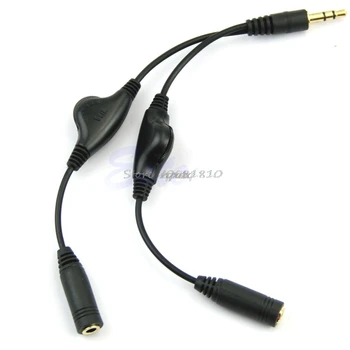 Стереозвук для наушников 3,5 мм, Y-образный кабель-разветвитель с отдельными регуляторами громкости, продажа и прямая поставка 18