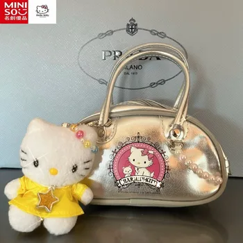 Сумка Miniso Hello Kitty, сумка для подмышек, весна и лето 2023, новая сумка через плечо, универсальная сумка через плечо 17