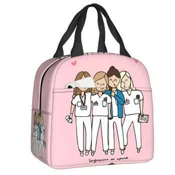 Сумка для ланча с принтом доктора-медсестры, женская сумка для ланча многоразового использования, термоизолированный ланч-бокс, многофункциональная коробка для Бенто 4