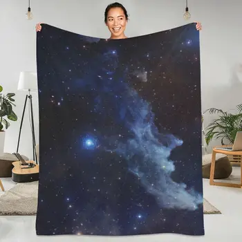 Темно-синее Фланелевое одеяло Galaxy Качественное Мягкое Теплое Покрывало со Звездными Облаками Для Весеннего Пикника В спальне Милое Покрывало на кровать 8