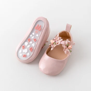 Туфли-лодочки из искусственной кожи премиум-класса для новорожденных девочек, первые ходунки с цветами, детская кроватка для вечеринки, фестиваля, детского душа 2