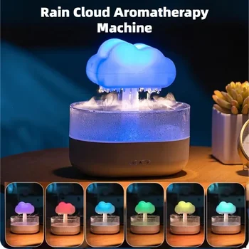 Ультразвуковой Ароматический Диффузор Raindrop Настольный Увлажнитель Воздуха С 7 Цветными Лампами Красочный Свет USB Эфирное Масло Автомобильный Очиститель Aromathe 4