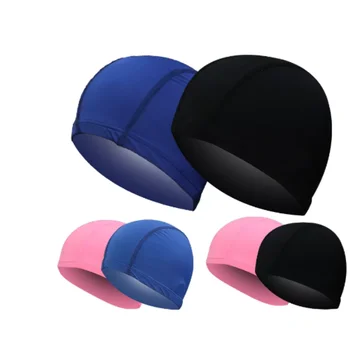 Ультратонкие купальные шапочки свободного размера, удобные плавательные шапочки для мужчин и женщин, Эластичная нейлоновая защита ушей, шапочка для плавания с длинными волосами 1
