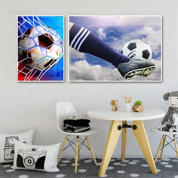 Футбольные спортивные плакаты и принты, настенная живопись для мальчиков, футбольный фанат, домашняя Гостиная, спальня, декоративные картины на холсте 2