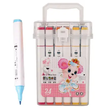 Хайлайтер, флуоресцентный маркер, 12 художественных маркеров, ручка для рисования, принадлежности для каллиграфии, художественные маркеры, ручка без кровотечения 1