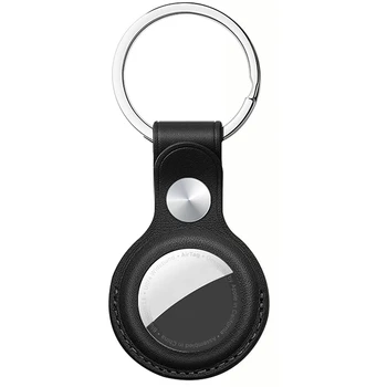 Чехол для Airtag с кольцом для брелка, защитный кожаный держатель, чехол для трекера с брелоком для ключей, совместимый с Apple Air Tag 9