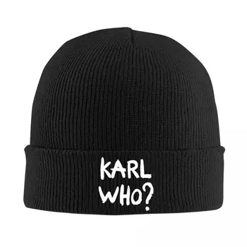Шляпы-капоты со слоганом Karl Who, крутая вязаная шапка для женщин, мужчин, теплые зимние тюбетейки, шапочки, кепки 11